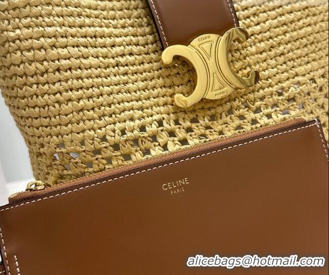 Top Grade Celine Medium Louise Bucket bag in Raffia Straw 116613 2026