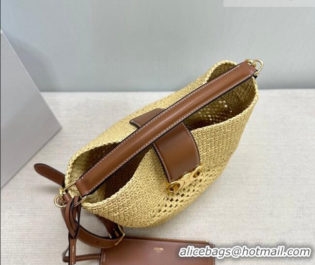 Top Grade Celine Medium Louise Bucket bag in Raffia Straw 116613 2026