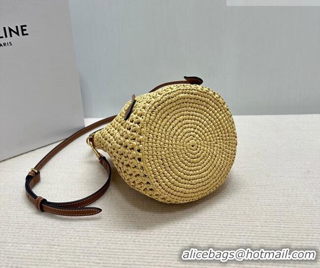 Promotional Celine Teen Clara Bucket Bag in Raffia Straw and Calfskin 122622 2026