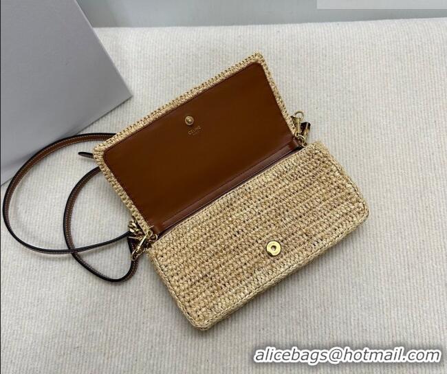 New Design Celine Multipochette Chain Bag in Raffia Straw 10M432 2026