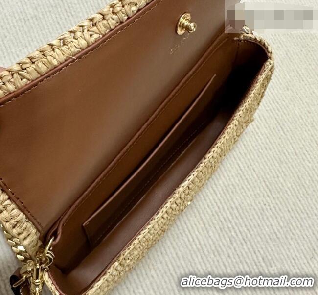 New Design Celine Multipochette Chain Bag in Raffia Straw 10M432 2026