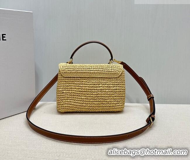 Original Cheap Celine Teen Nino Bag in Raffia Straw and Calfskin 118112 2026
