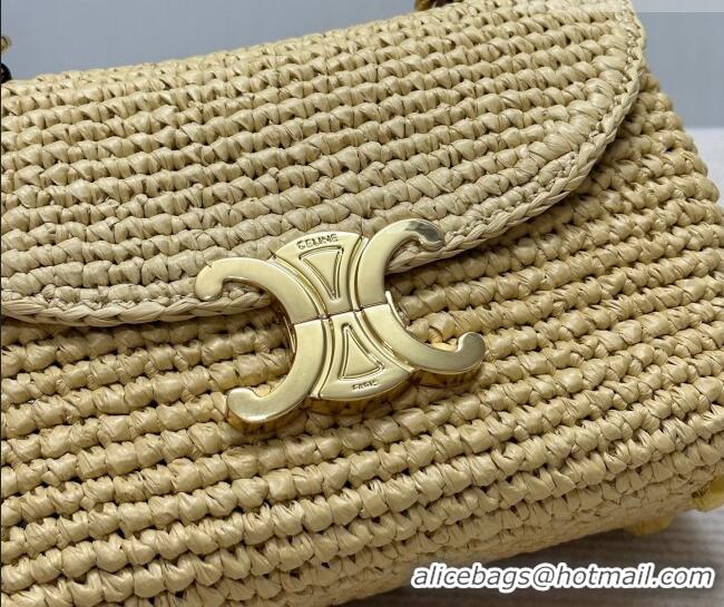 Original Cheap Celine Teen Nino Bag in Raffia Straw and Calfskin 118112 2026