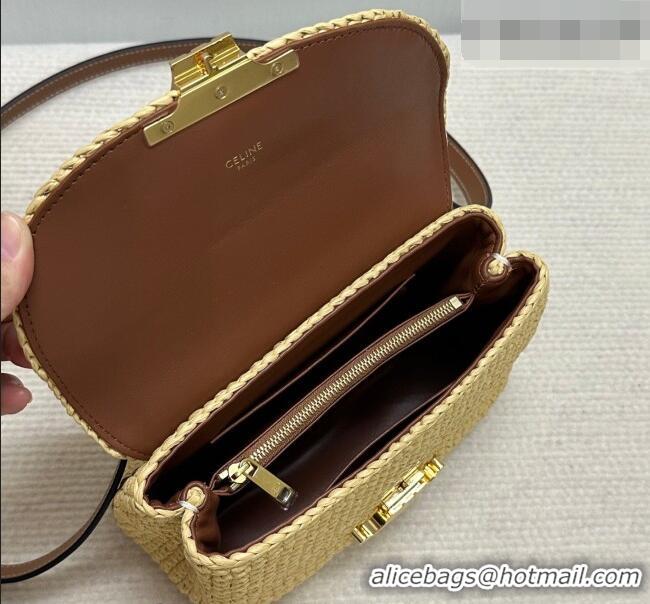 Original Cheap Celine Teen Nino Bag in Raffia Straw and Calfskin 118112 2026