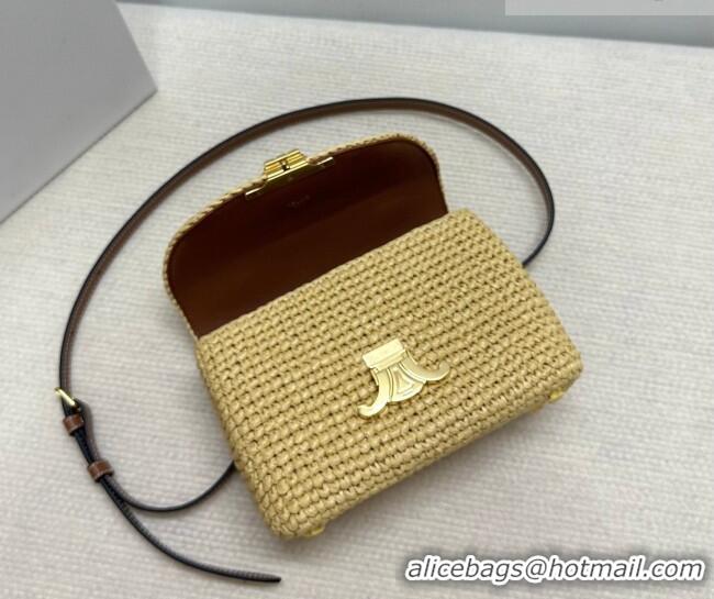Original Cheap Celine Teen Nino Bag in Raffia Straw and Calfskin 118112 2026