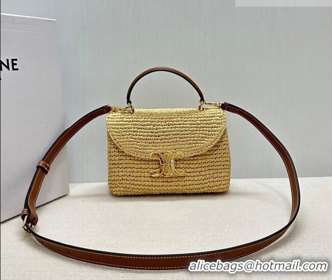 Original Cheap Celine Teen Nino Bag in Raffia Straw and Calfskin 118112 2026