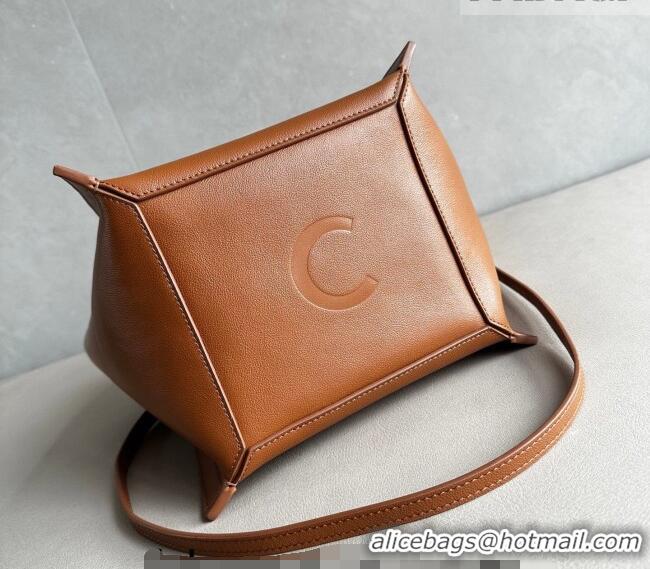 Shop Discount Celine Medium Cube Tote bag in Supple Calfskin Leather 123422 Tan Brown 2026
