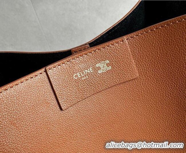 Unique Grade Celine Small Cube Tote bag in Supple Calfskin Leather 124182 Tan Brown 2026