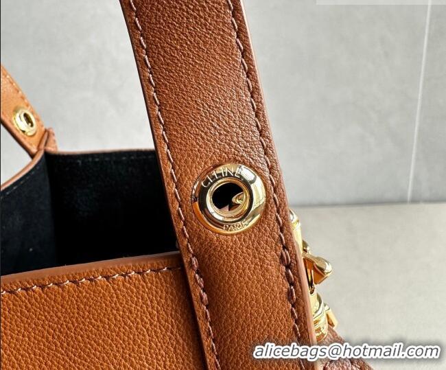 Unique Grade Celine Small Cube Tote bag in Supple Calfskin Leather 124182 Tan Brown 2026