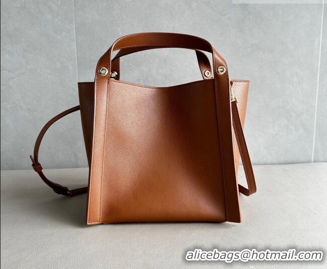 Unique Grade Celine Small Cube Tote bag in Supple Calfskin Leather 124182 Tan Brown 2026