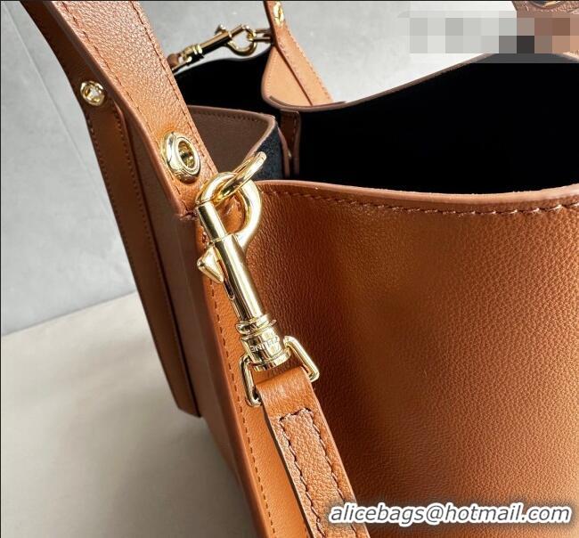 Unique Grade Celine Small Cube Tote bag in Supple Calfskin Leather 124182 Tan Brown 2026