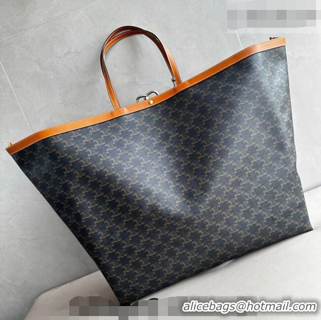 Top Grade Celine Big Flat Shopper Bag in Triomphe Canvas and Calfskin 123842 2026