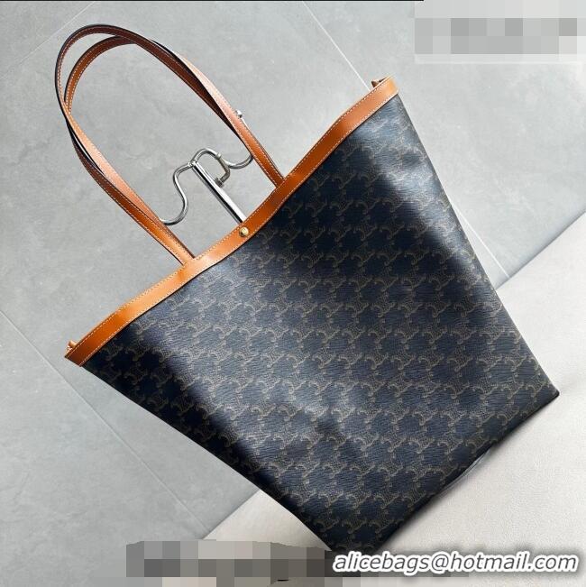 Well Crafted Celine Medium Flat Shopper Bag in Triomphe Canvas and Calfskin 123832 2026