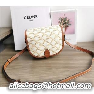 New Fashion Celine Folco Mini Bag in Triomphe Canvas 191502 White 2026