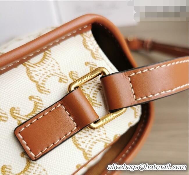 New Fashion Celine Folco Mini Bag in Triomphe Canvas 191502 White 2026