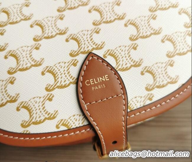 New Fashion Celine Folco Mini Bag in Triomphe Canvas 191502 White 2026