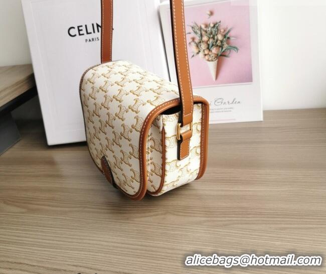 New Fashion Celine Folco Mini Bag in Triomphe Canvas 191502 White 2026