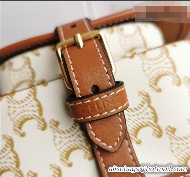 New Fashion Celine Folco Mini Bag in Triomphe Canvas 191502 White 2026