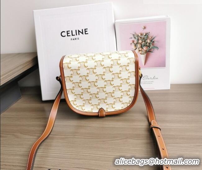 New Fashion Celine Folco Mini Bag in Triomphe Canvas 191502 White 2026