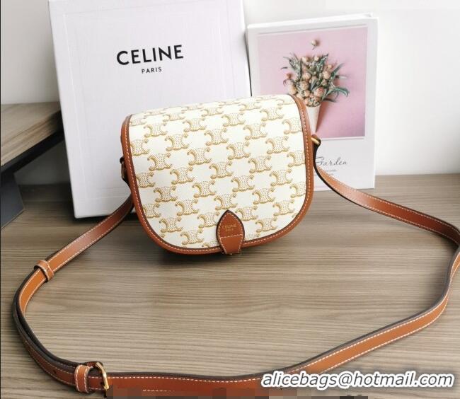 New Fashion Celine Folco Mini Bag in Triomphe Canvas 191502 White 2026