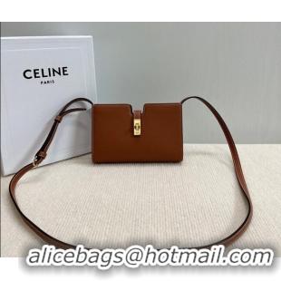 Shop Inexpensive Celine 16 Mini Bag in Calfskin Leather 100443 Tan Brown 2026