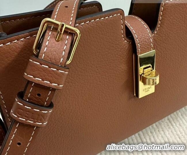 Shop Inexpensive Celine 16 Mini Bag in Calfskin Leather 100443 Tan Brown 2026