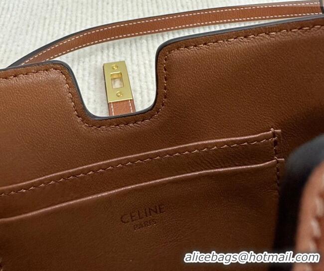 Shop Inexpensive Celine 16 Mini Bag in Calfskin Leather 100443 Tan Brown 2026