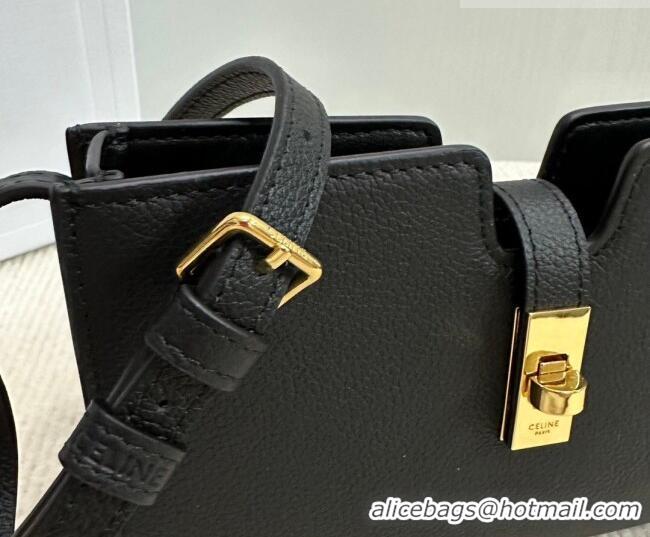 Low Cost Celine 16 Mini Bag in Calfskin Leather 100443 Black 2026