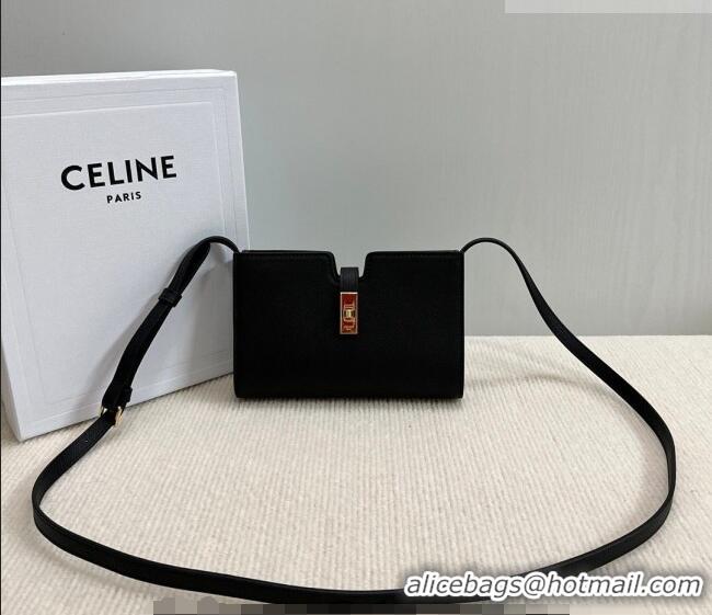 Low Cost Celine 16 Mini Bag in Calfskin Leather 100443 Black 2026