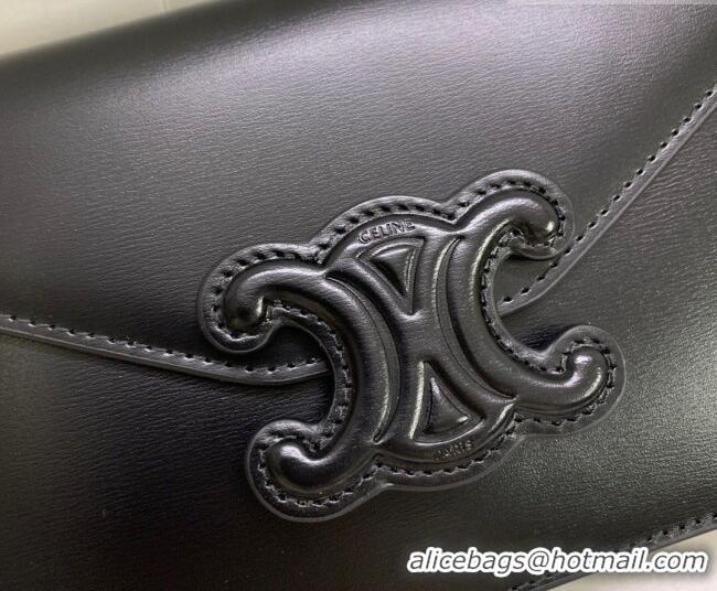 Traditional Discount Celine Triomphe Leather Chain Mini Bag 10J733 Black 2026