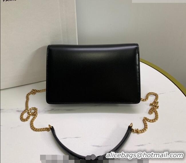 Traditional Discount Celine Triomphe Leather Chain Mini Bag 10J733 Black 2026