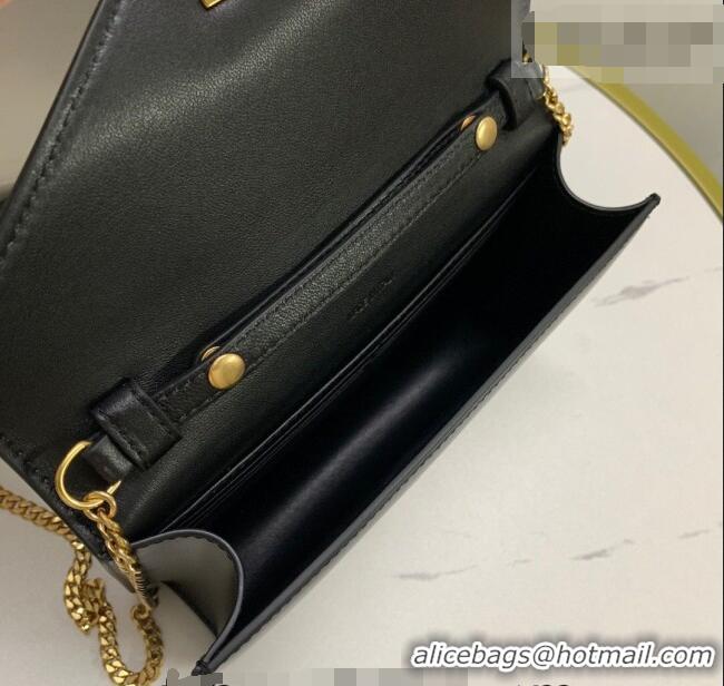 Traditional Discount Celine Triomphe Leather Chain Mini Bag 10J733 Black 2026