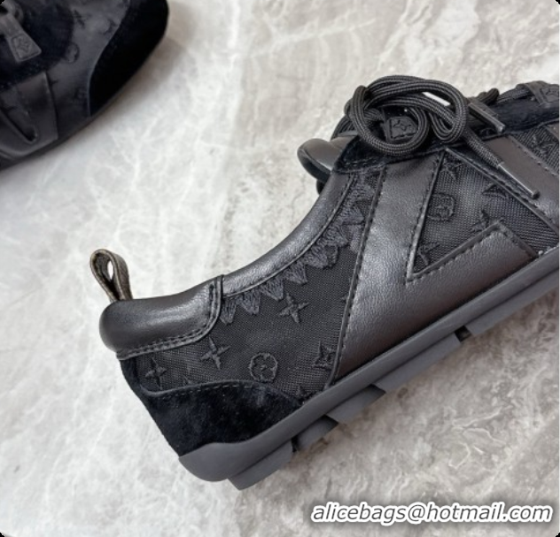 Top Quality Louis Vuitton LV Sneakerina Sneakers Ballerina in Suede & Mesh LV091701 Black 2026