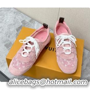New Design Louis Vuitton LV Sneakerina Sneakers Ballerina in Suede & Mesh LV091702 Pink 2026