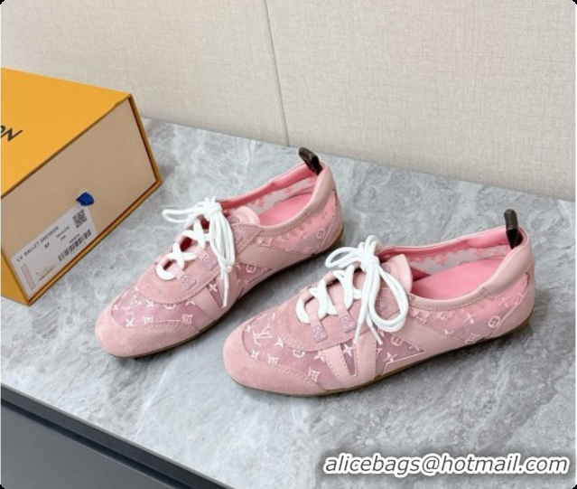 New Design Louis Vuitton LV Sneakerina Sneakers Ballerina in Suede & Mesh LV091702 Pink 2026