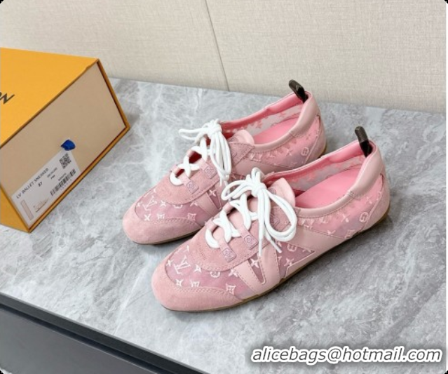New Design Louis Vuitton LV Sneakerina Sneakers Ballerina in Suede & Mesh LV091702 Pink 2026
