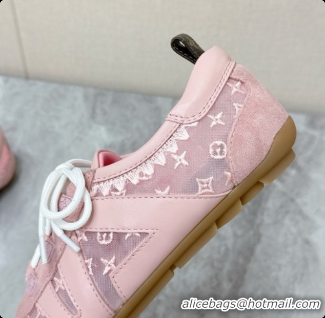 New Design Louis Vuitton LV Sneakerina Sneakers Ballerina in Suede & Mesh LV091702 Pink 2026