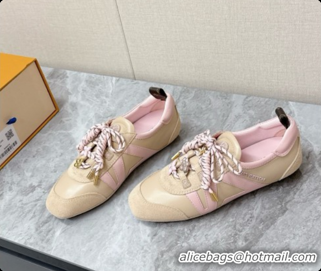 Best Design Louis Vuitton LV Sneakerina Sneakers Ballerina in Calfskin LV091703 Beige/Pink 2026