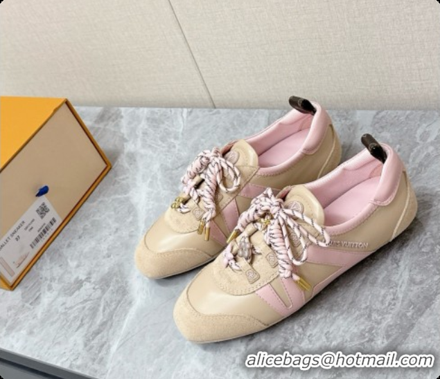 Best Design Louis Vuitton LV Sneakerina Sneakers Ballerina in Calfskin LV091703 Beige/Pink 2026