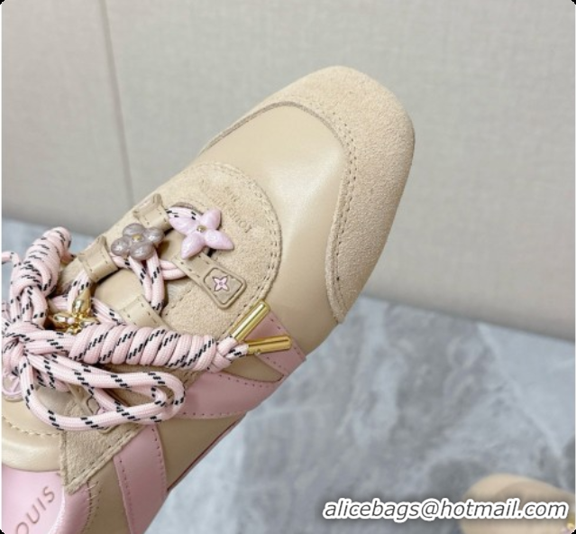 Best Design Louis Vuitton LV Sneakerina Sneakers Ballerina in Calfskin LV091703 Beige/Pink 2026