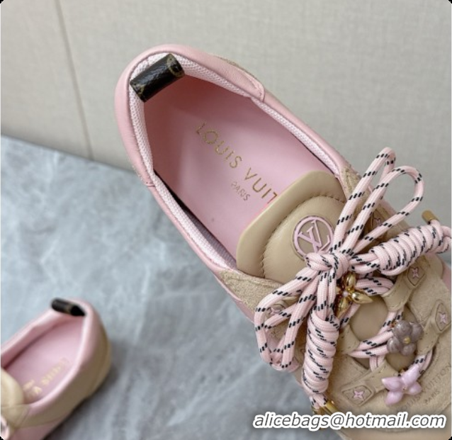 Best Design Louis Vuitton LV Sneakerina Sneakers Ballerina in Calfskin LV091703 Beige/Pink 2026