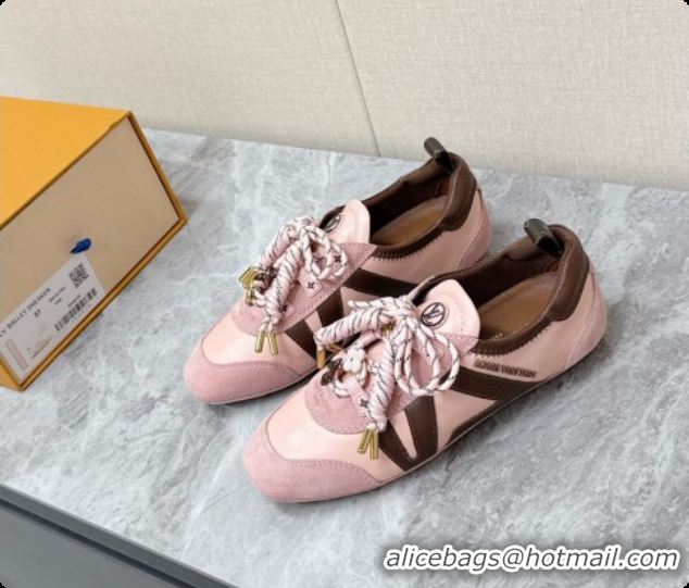 Best Luxury Louis Vuitton LV Sneakerina Sneakers Ballerina in Suede & Calfskin LV091704 Pink 2026