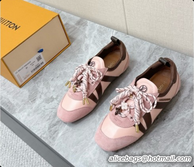 Best Luxury Louis Vuitton LV Sneakerina Sneakers Ballerina in Suede & Calfskin LV091704 Pink 2026
