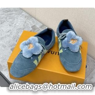 Pretty Style Louis Vuitton LV Sneakerina Sneakers Ballerina in Suede Calfskin LV091706 Blue 2026