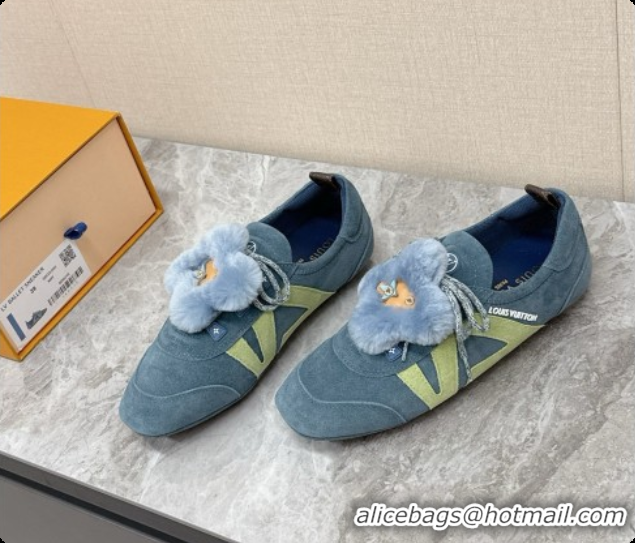 Pretty Style Louis Vuitton LV Sneakerina Sneakers Ballerina in Suede Calfskin LV091706 Blue 2026