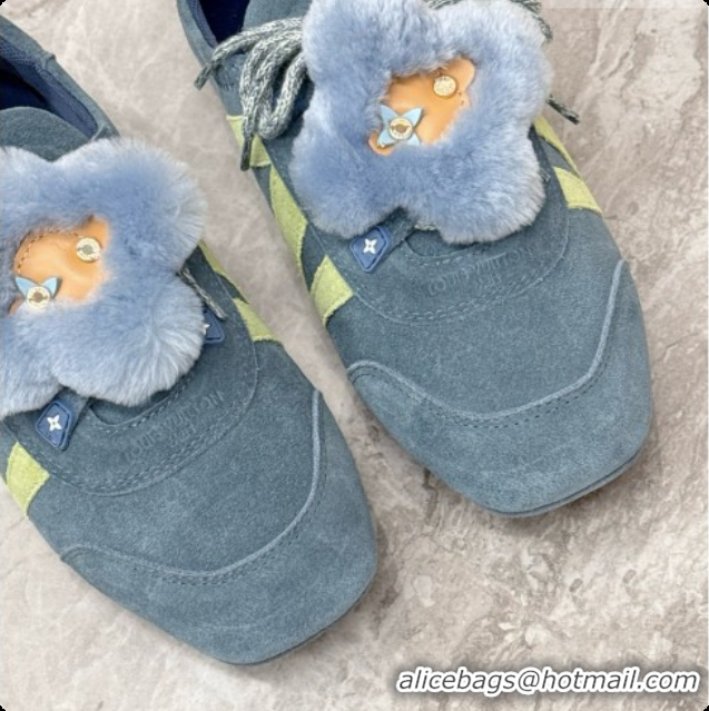 Pretty Style Louis Vuitton LV Sneakerina Sneakers Ballerina in Suede Calfskin LV091706 Blue 2026