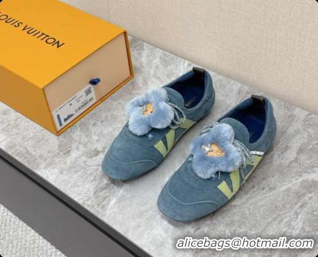 Pretty Style Louis Vuitton LV Sneakerina Sneakers Ballerina in Suede Calfskin LV091706 Blue 2026