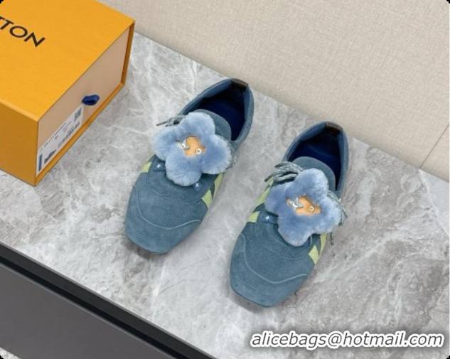 Pretty Style Louis Vuitton LV Sneakerina Sneakers Ballerina in Suede Calfskin LV091706 Blue 2026