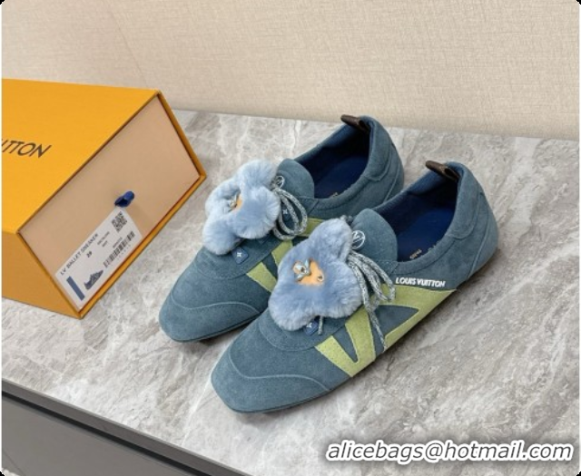 Pretty Style Louis Vuitton LV Sneakerina Sneakers Ballerina in Suede Calfskin LV091706 Blue 2026