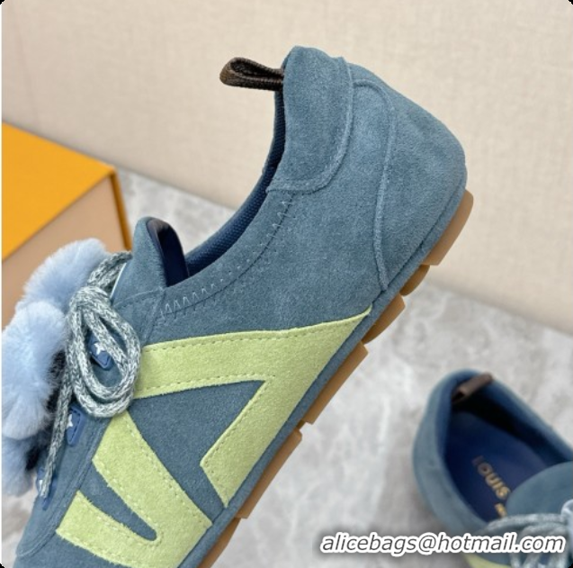 Pretty Style Louis Vuitton LV Sneakerina Sneakers Ballerina in Suede Calfskin LV091706 Blue 2026